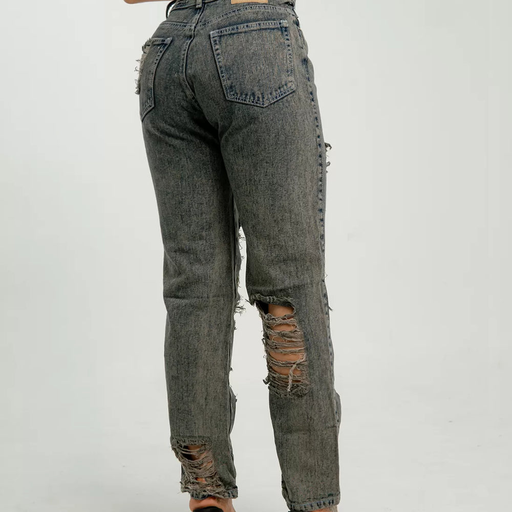 
                      
                        Ripped Mid Rise Mom Jeans
                      
                    