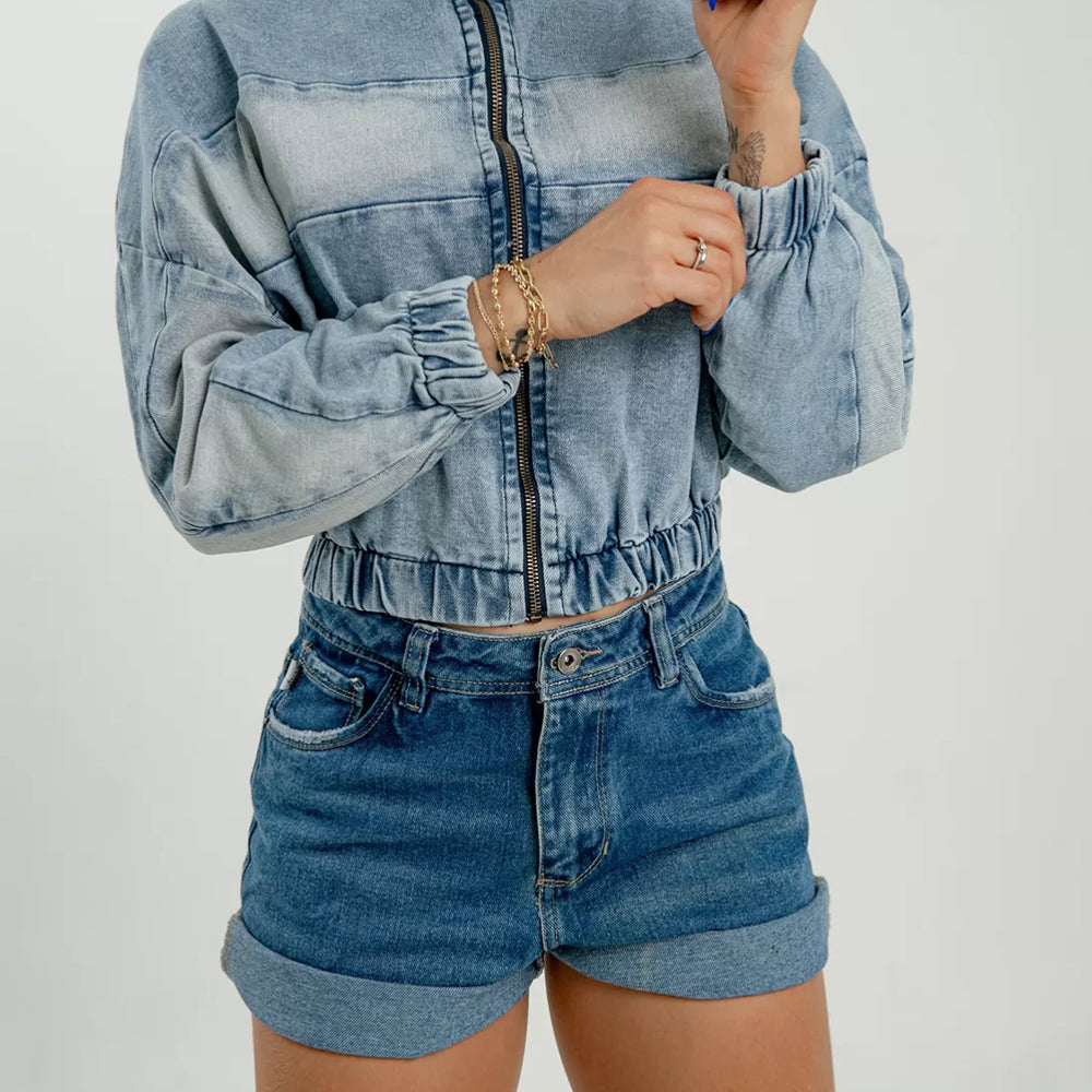 
                      
                        Women's Bomber Denim Jacket
                      
                    