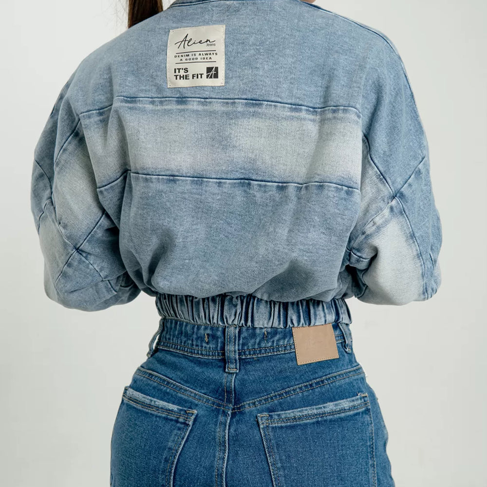 
                      
                        Women's Bomber Denim Jacket
                      
                    