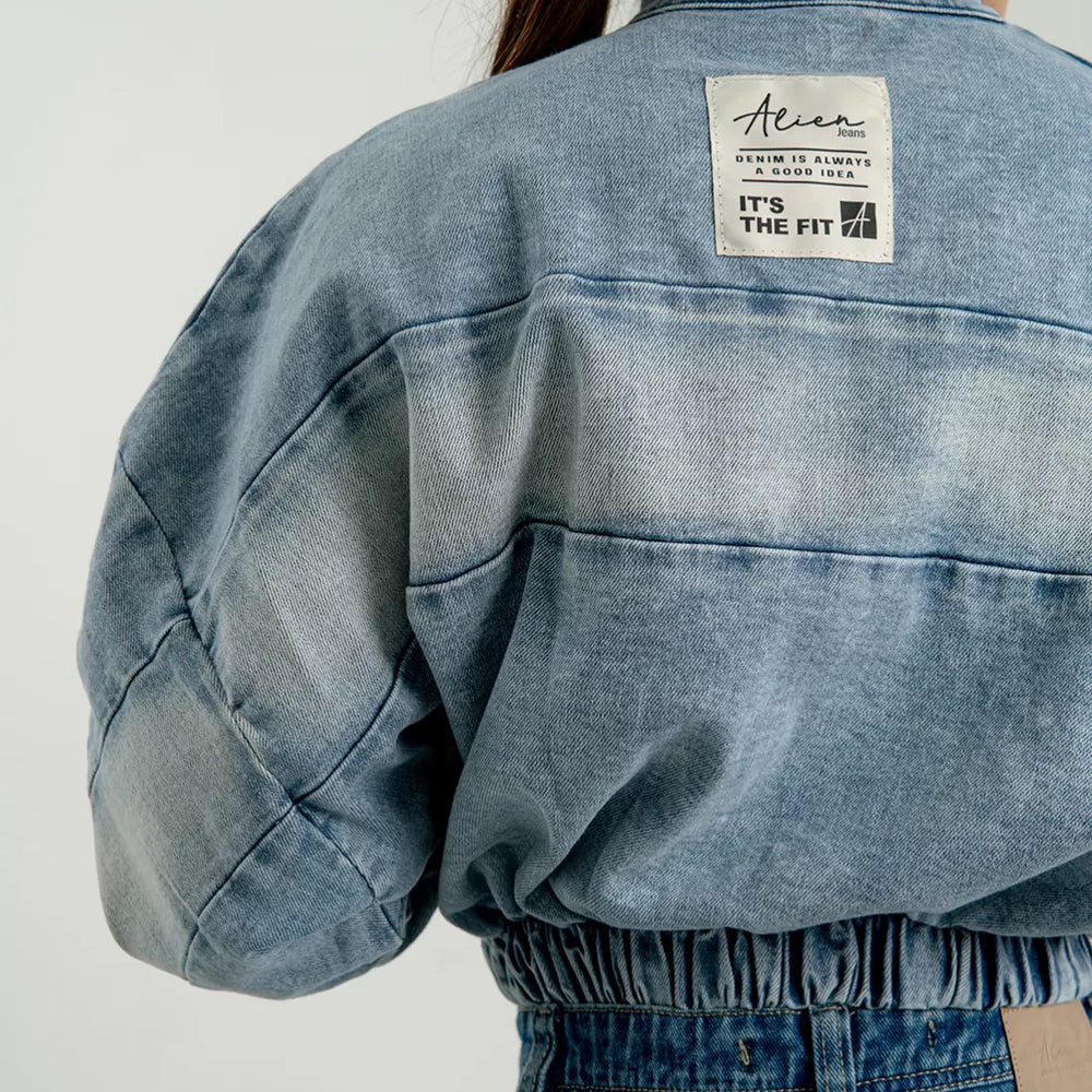 
                      
                        Women's Bomber Denim Jacket
                      
                    