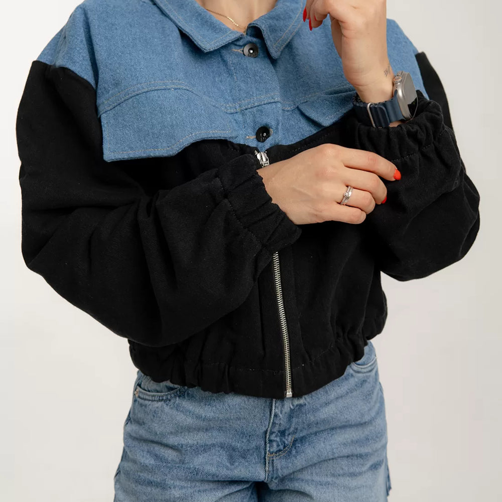 
                      
                        Women's Bomber Denim Jacket
                      
                    