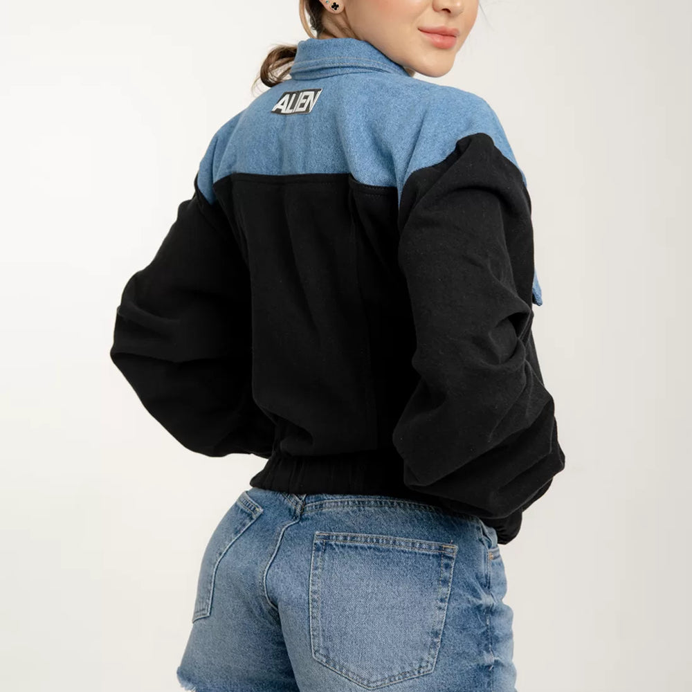 
                      
                        Women's Bomber Denim Jacket
                      
                    