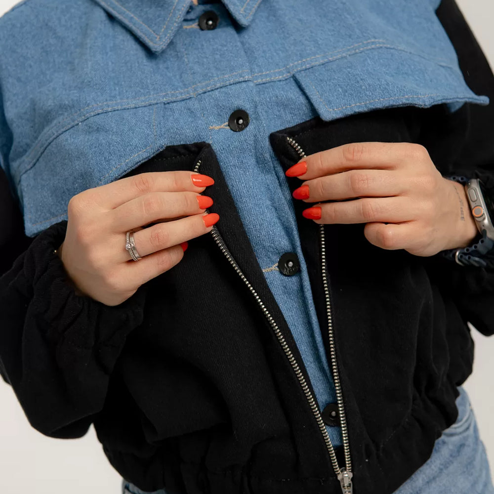 
                      
                        Women's Bomber Denim Jacket
                      
                    