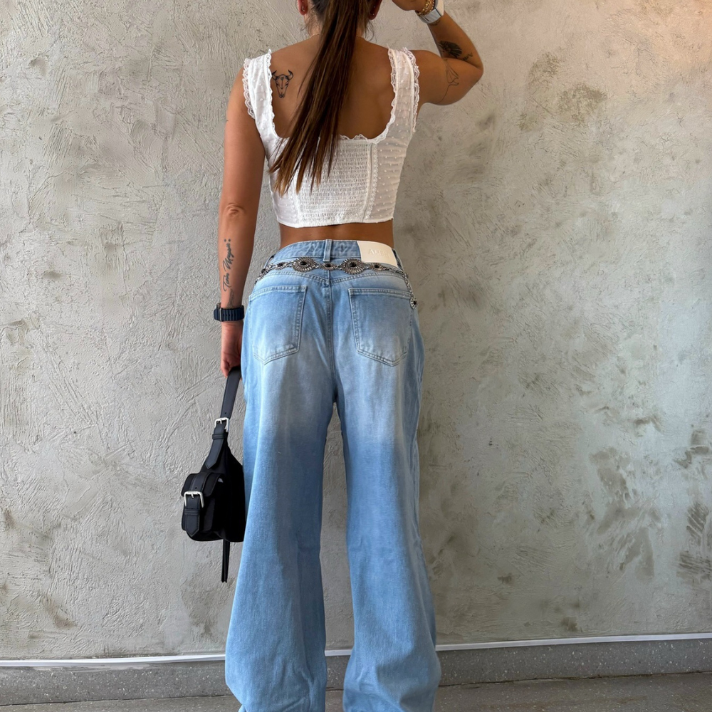 BAGGY BLUE ALIEN JEANS ZIPPER