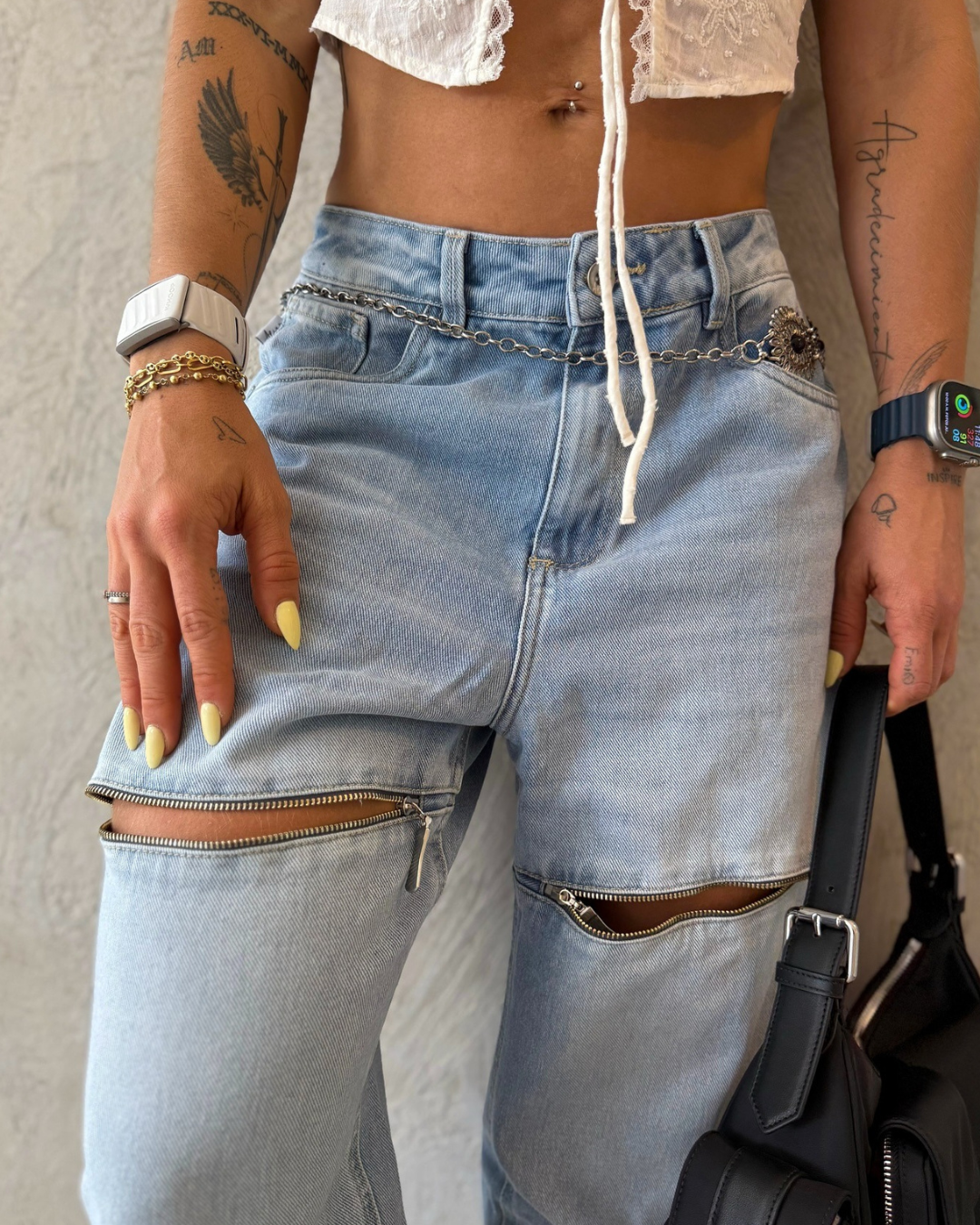 BAGGY BLUE ALIEN JEANS ZIPPER