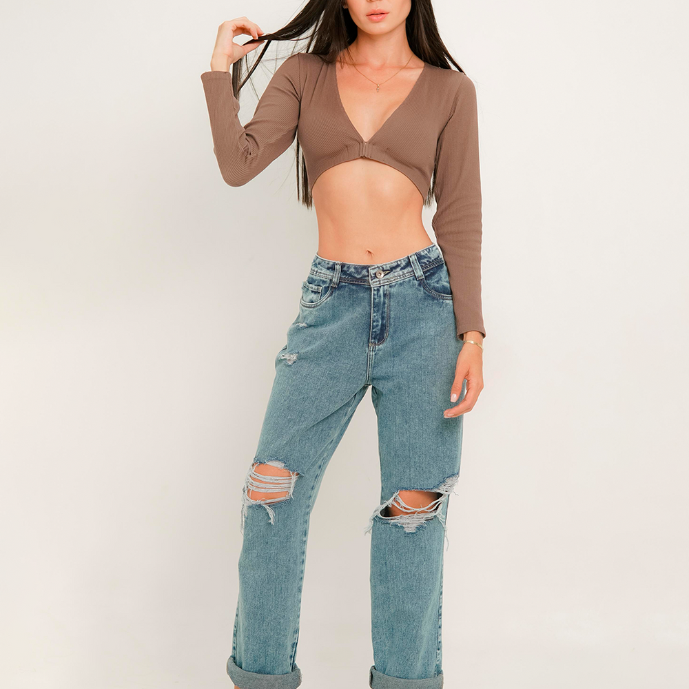 Balú Ripped - Women's Low Rise Boyfriend Jeans