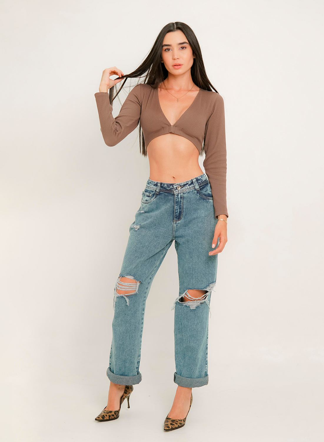 Balú Ripped - Women's Low Rise Boyfriend Jeans