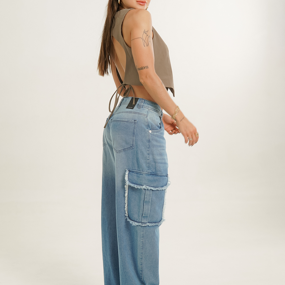 Women's Low Rise Cargo Jeans