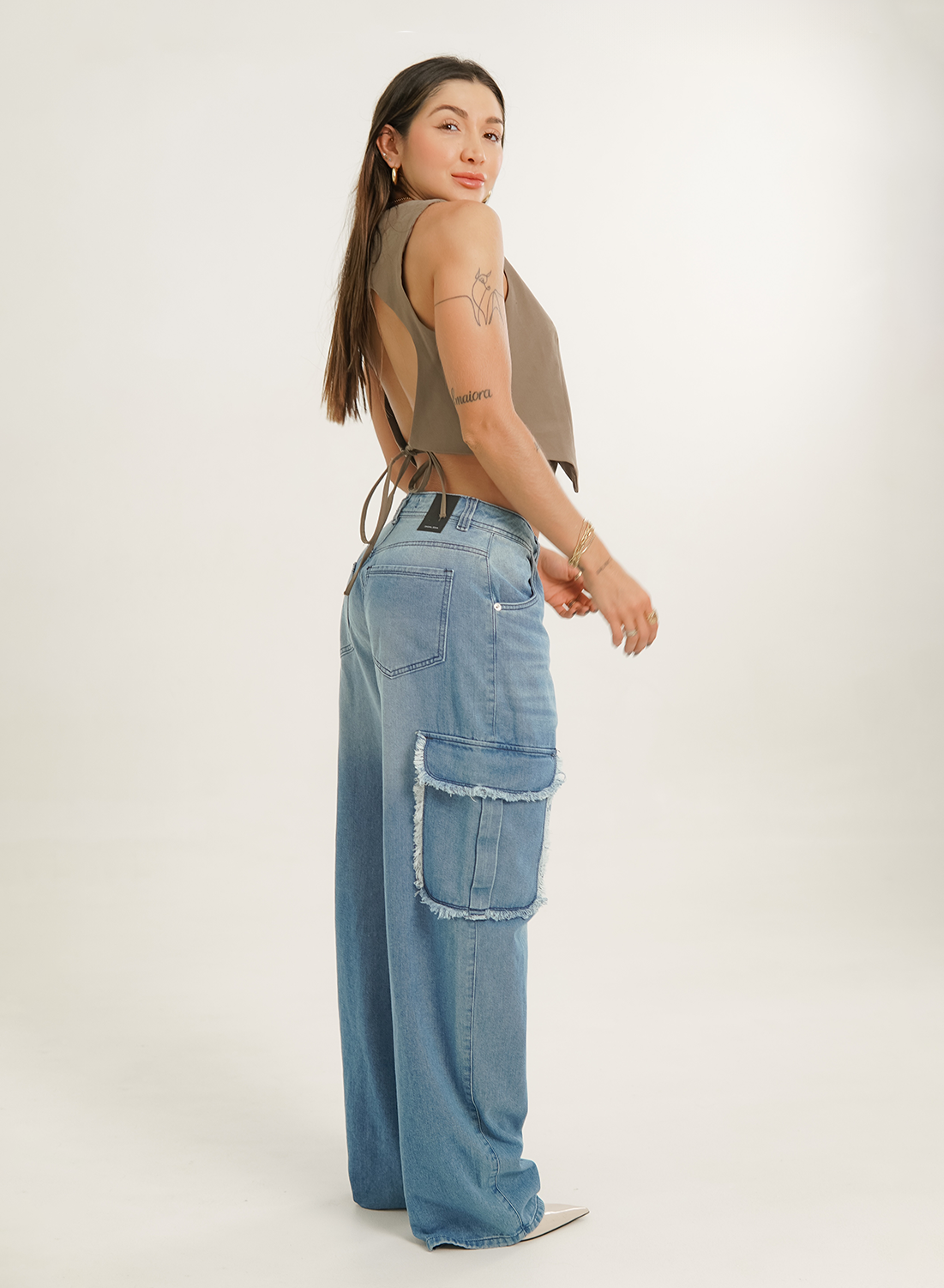 Women's Low Rise Cargo Jeans