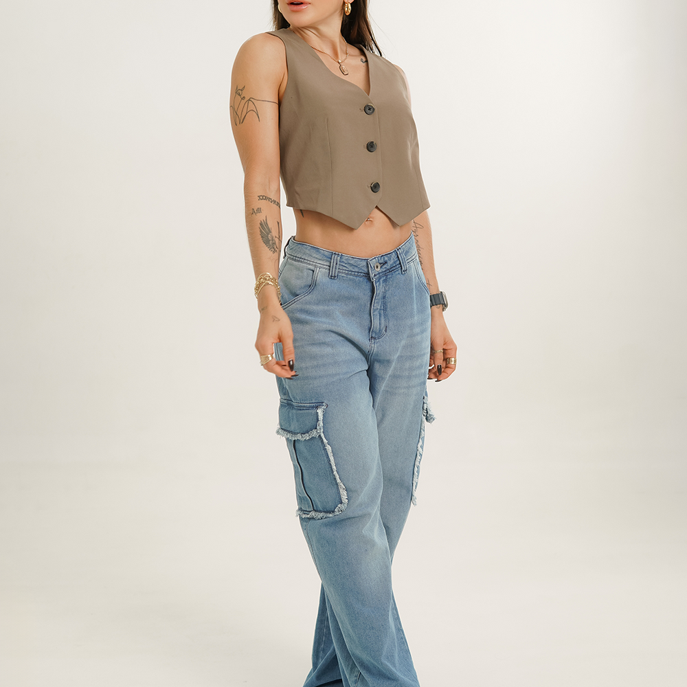 Women's Low Rise Cargo Jeans