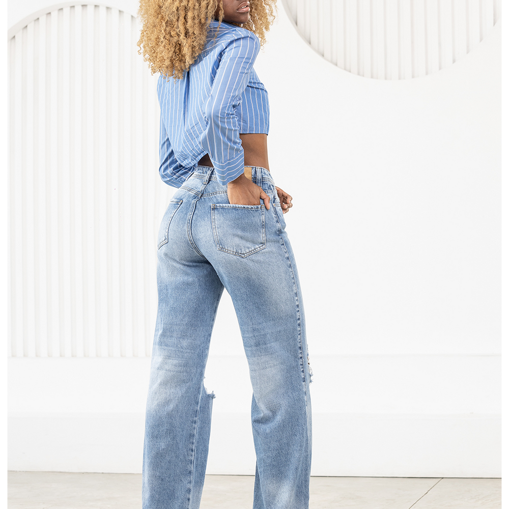 
                      
                         Women's Mid Rise Straight Jeans
                      
                    